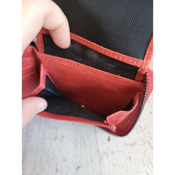 Unique red slot wallet mens accessory zipper getto deri - Picture 8 of 9